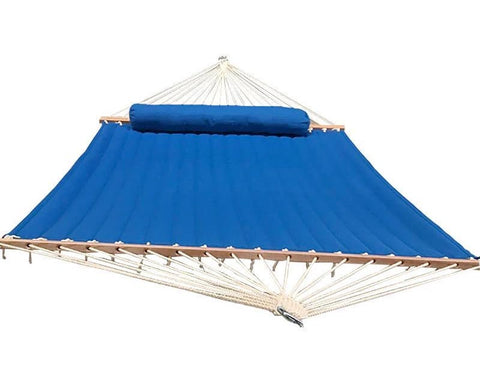 Olefin Fabric 2 Person Quilted Hammock with Matching Pillow